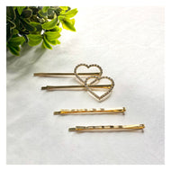 My heart hair clips-gold